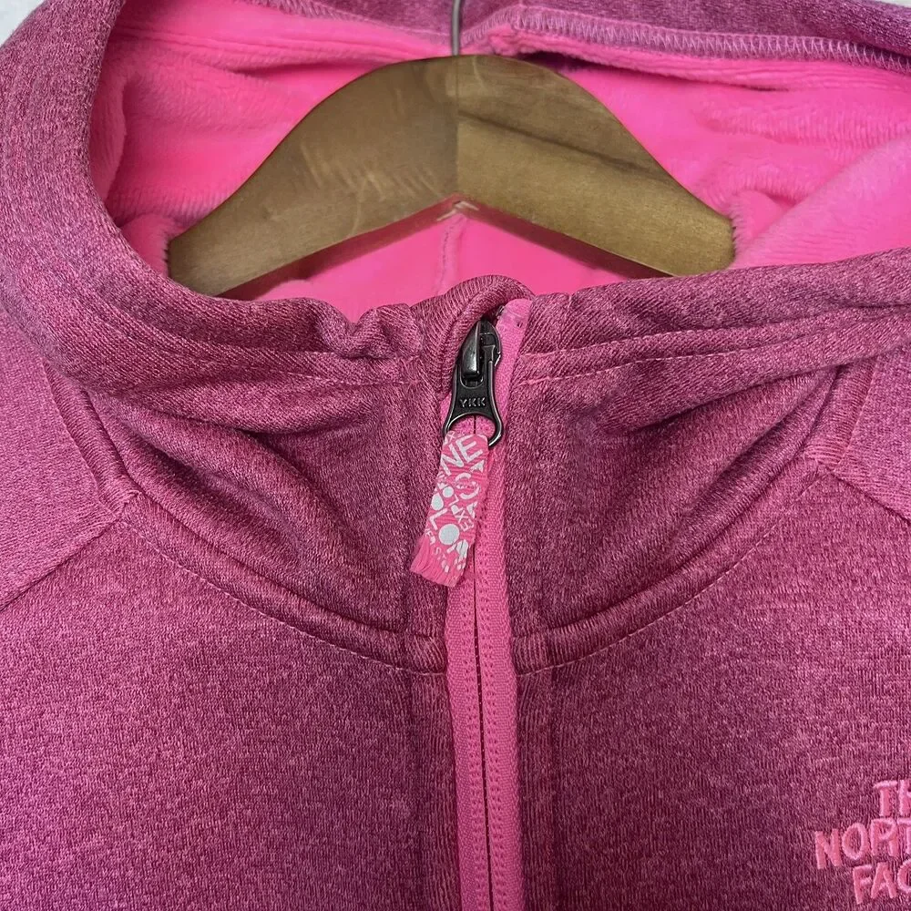North Face Girls XL 18 Pink Full Zip Fleece Hoodie Jacket Gorpcore Outdoor